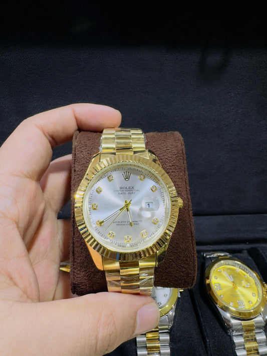 Rolex Golden With White Dial