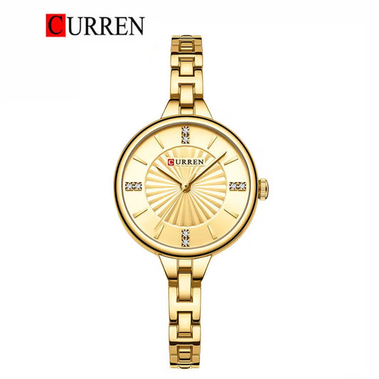 CURREN Original Brand Stainless Steel Band Wrist Watch For Women